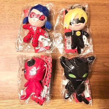 ミラキュラス レディバグ＆シャノワール ぬいぐるみ PLAGG 24cm ぬいぐるみ（海外販売品） | ミラキュラス